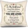 Daughter Hug This Pillow and Know That You Are Loved This Pillow Is A Hug from Me To You Throw Pillow Covers for Daughter from Mom Dad Birthday Gift