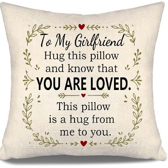 Daughter Hug This Pillow and Know That You Are Loved This Pillow Is A Hug from Me To You Throw Pillow Covers for Daughter from Mom Dad Birthday Gift