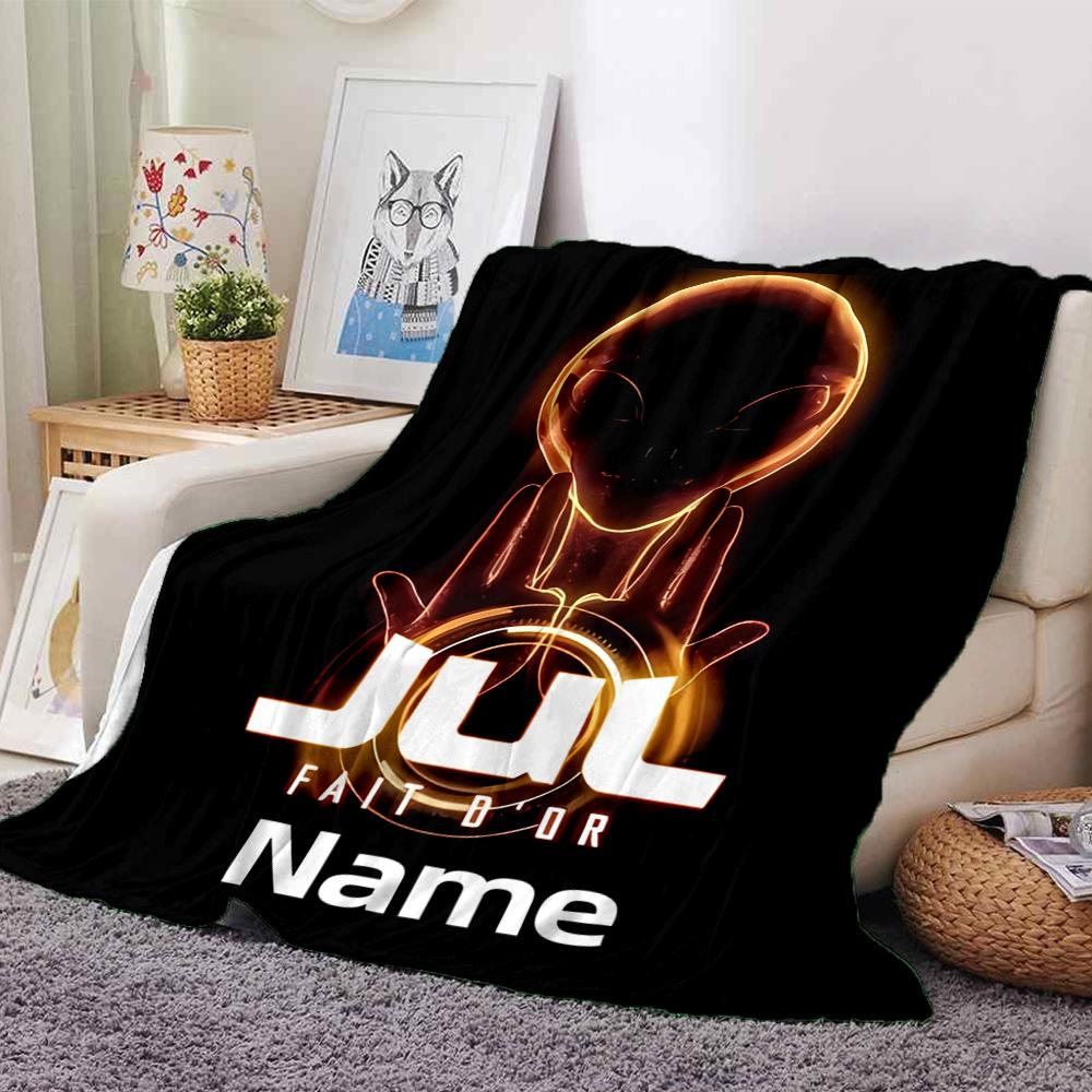 Customiz Name Personality Jul rapper Blanket Soft &Warm Sofa Office Bed Travel Lunch Break Blanket, Gift Suitable All Seasons