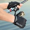 Neue Outdoor-Fischerhandschuhe UV-Schutz Leder Rutschfest Verschleißfest Leuchtend Drei-Finger-Freilegung Design Rudern Segeln