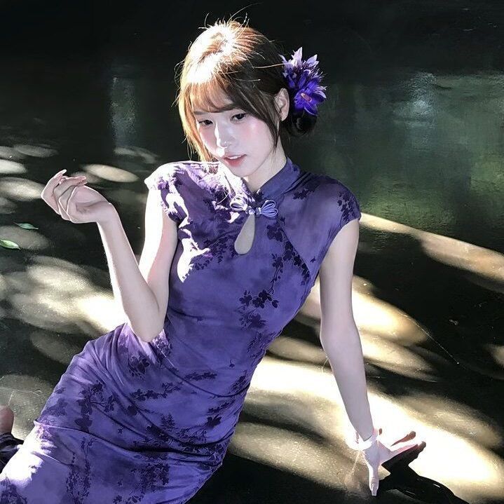 Improved cheongsam women s new Chinese style women s clothing new retro high-end celebrity waist sleeveless dress S