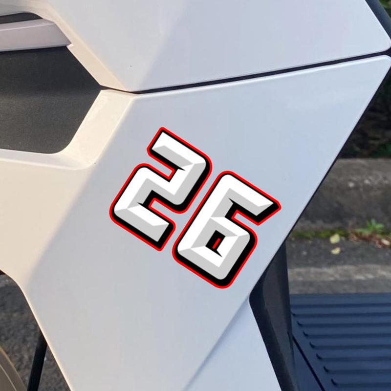 Motocyklové doplňky Samolepka Styling auta a nálepky 0 až 9 Kreativní arabská čísla Závodní číslo Helma Závodní vinylové nálepky