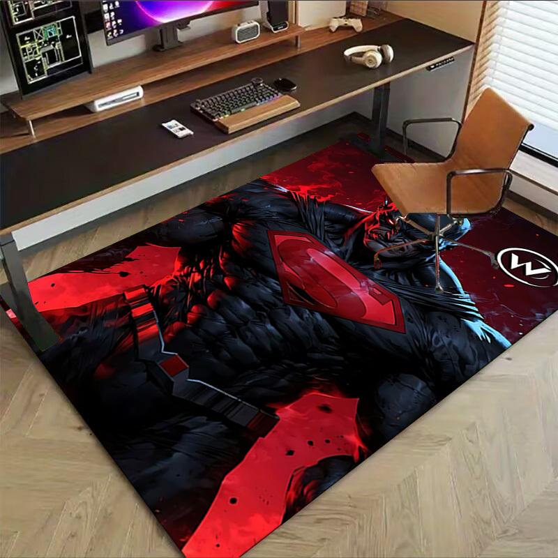 1pc Superman black Carpet, for Home & Office Decor, Desk Chair Carpet, Festive GiftL1390