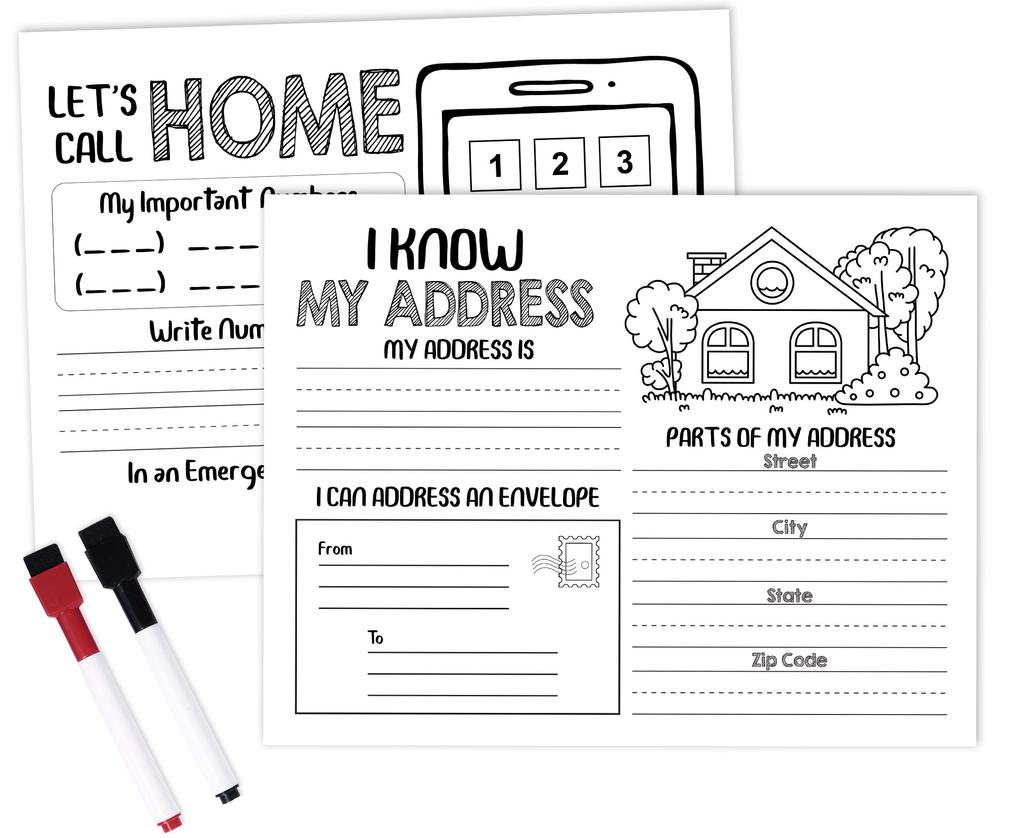 Buy Inkdotpot Dry Erase Practice Worksheet I know my address Home
