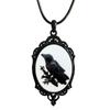 Gothic Crow Raven Charm Necklace Crow Pendant Necklace Mystic Witch Jewelry Gift Rope Chain Goth Crow Choker Unisex