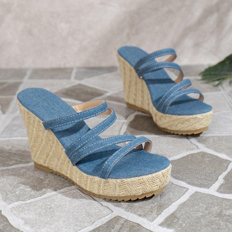 Shoes for Women Plus Size Summer Fashion Platform Wedges Peep Toe Sandals Casual Non-slip Beach Footwear Women Sandals 36-42