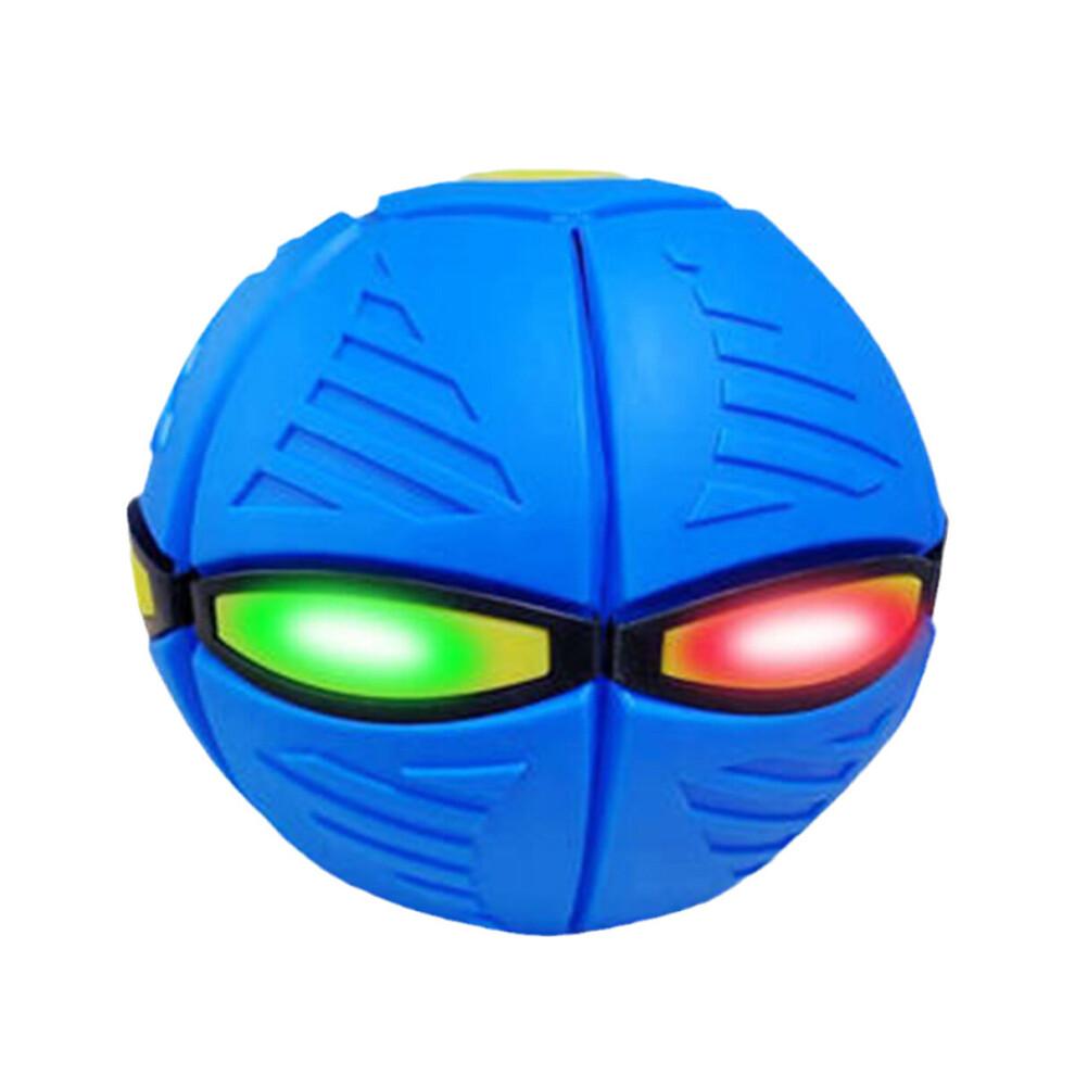 (Blue) Flying Ball UFO Throw Disc Outdoor Kids Flying UFO 3 LED Light Toy