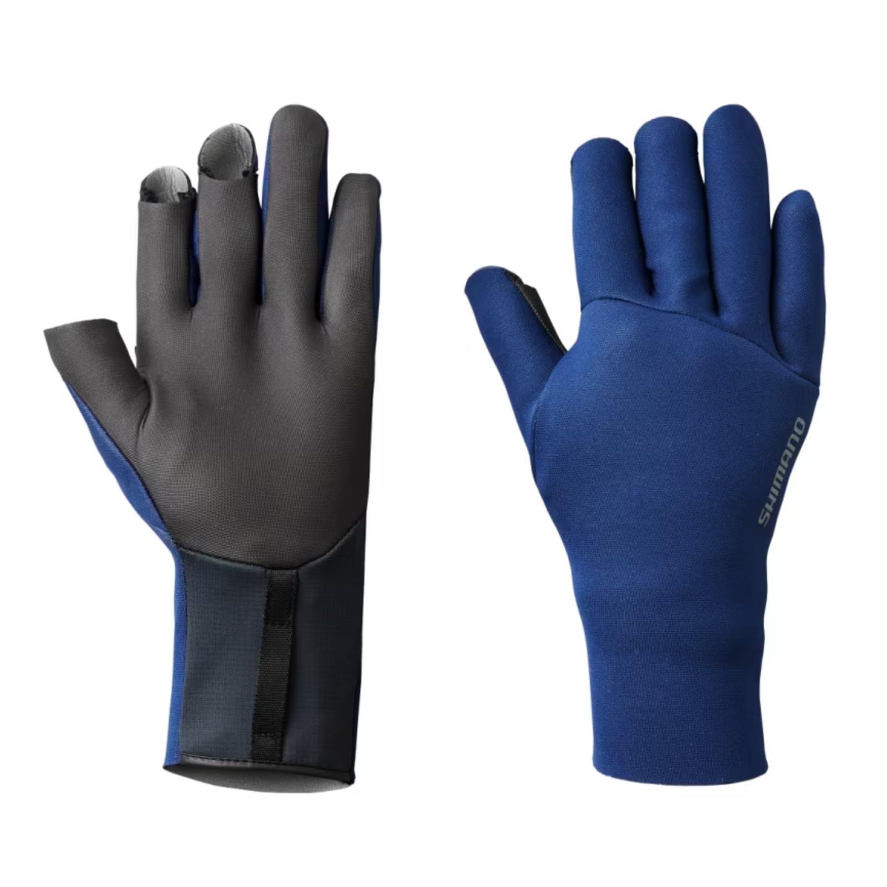 

SHIMANO Double Chloroprene Deep L Gloves, 3-Piece Cut, GL-011V, Blue,