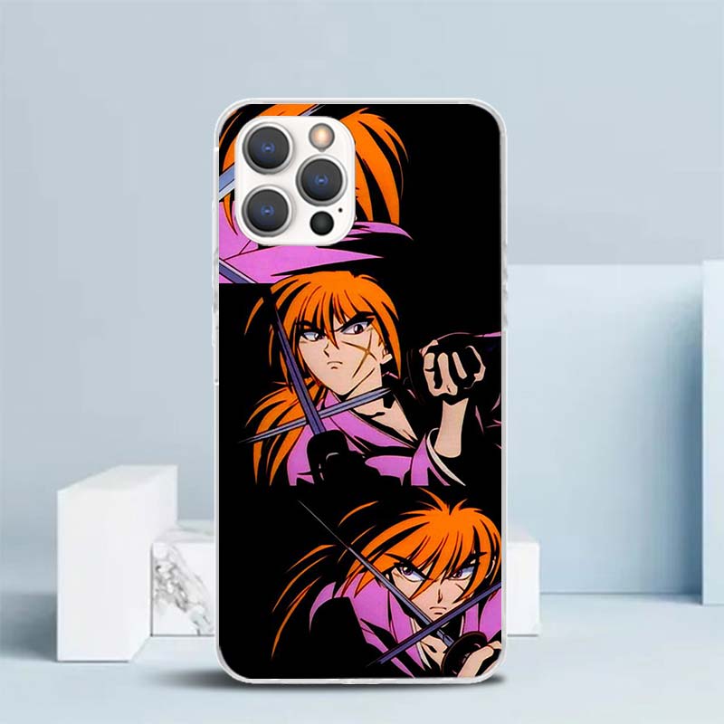

Rurouni Kenshin Anime Soft Cover for iPhone 16 17 Air 15 14 Pro Max 16E Phone Case 13 Mini 12 11 7 SE 8 Print Pattern Fit Cases iPhone 15 Pro Max