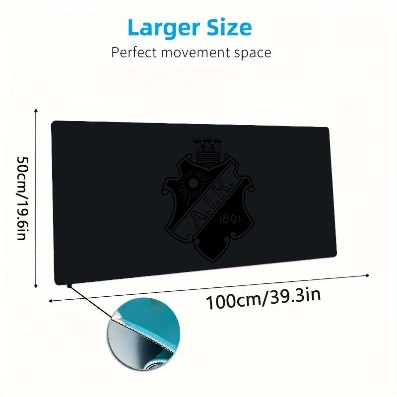 AIK Fotboll Print Cushion Non-slip Laptop Tablet Big Mousepad XXL Mat Mini PC Playmat With Lock edge
