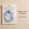 Custom Baby Name Pacifier Clip BPA Free Food Grade Silicone Teether Blue Crown Hedgehog Dummy Chain Soother Leash Toddler Gift