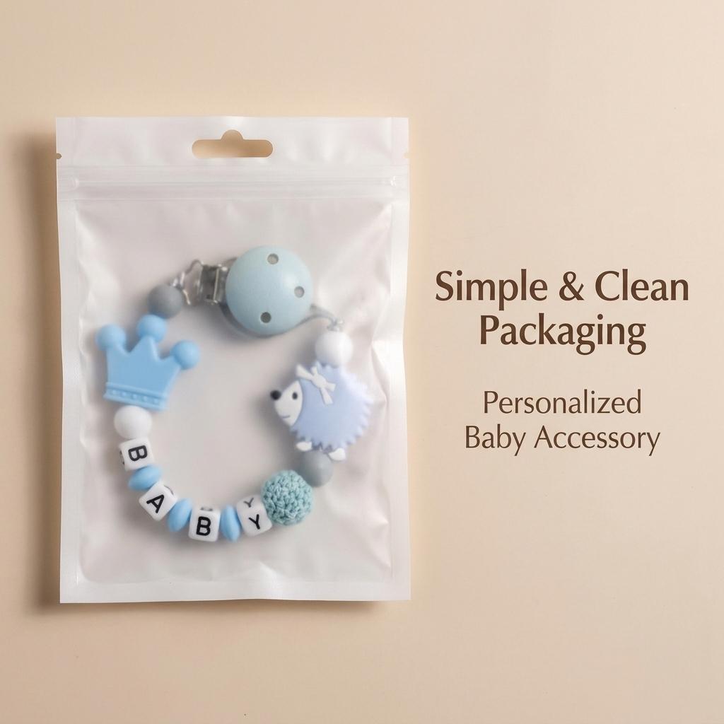 Custom Baby Name Pacifier Clip BPA Free Food Grade Silicone Teether Blue Crown Hedgehog Dummy Chain Soother Leash Toddler Gift