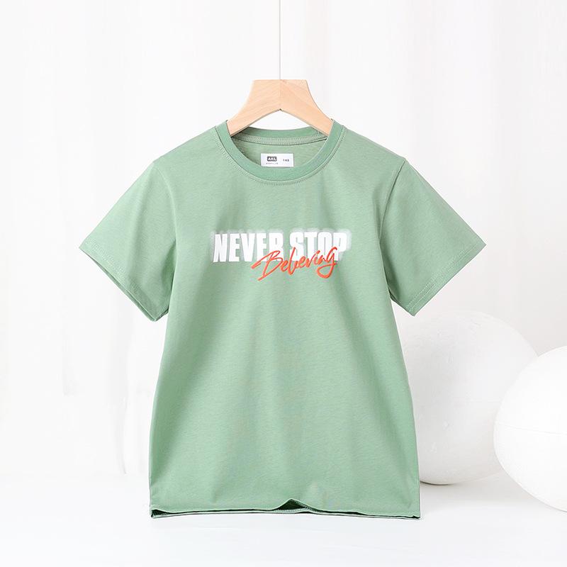 Summer Clothing Korean Version of the New Boy Sports Short Sleeve Big Child Fashion Print Top Children Short Sleeve T-shirt