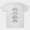 Men Black Print T-shirt 4 Bicycles No-Cut Transfer Paper Print Cotton Tshirt