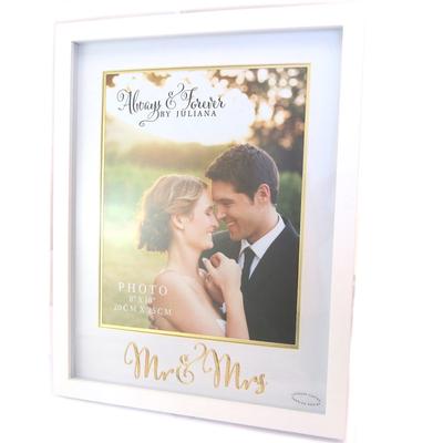 [P4196] - Fotorahmen 'Romantik' weiß (Mr & Mrs) - 20x25 cm