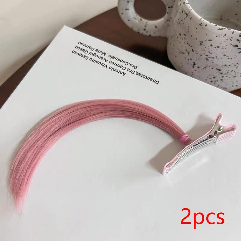 2Pcs Funny Silly Hair Clip Female Anime Cosplay Wig Small Braid Side Bangs Duckbill Clip Side Clip Cute Hair Accessories Gifts