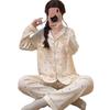 Autumn Simple Style Colored Small Polka Dot Loungewear Cloud Cotton Pajamas Women'S Long-Sleeved Suit Can Be Worn Outside