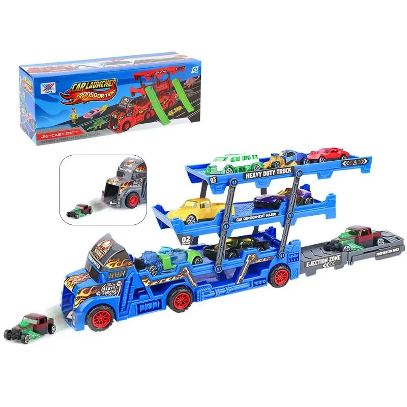 Set di 14 pezzi Disney Pixar Cars Saetta McQueen Zio Mack plastica Veicolo di stoccaggio portatile Set Auto in lega Giocattoli Regali di compleanno per bambini