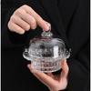 Glass Dessert Plate with Lid Dining Plate Cake Plates Dim Sum Dish Caviar Dish Butter Dish Sashimi Plate Fruit Dishes Salad Bowl