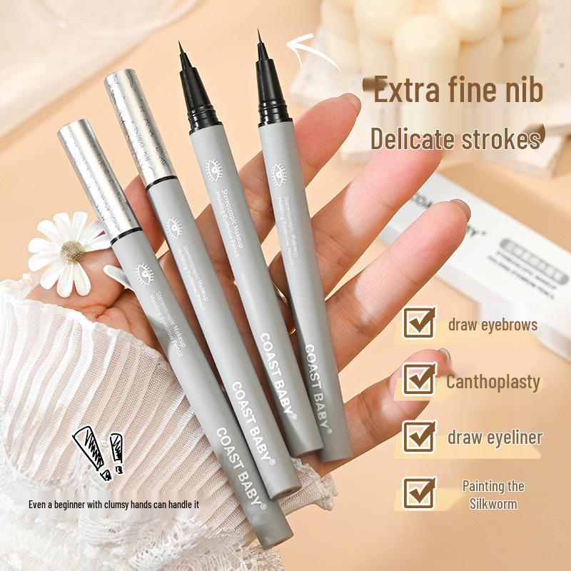 COAST BABY 3D Soft Water-resistant Eyebrow Pencil - Long-lasting, Sweatproof, Ultra-fine, Lower Lash & Under-eye Bag Enhancement.
