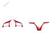 Auto Steering Wheel Button Sticker Cover Trim ABS For Nissan Rogue T32 / X-Trail 2017 -  Red / Carbon Fiber Look Accessories