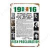 1916 Proclamation Of The Irish Republic Tin Sign Posters Retro Proclamation Metal Plaque Poster Personalized Mural Decor Sign
