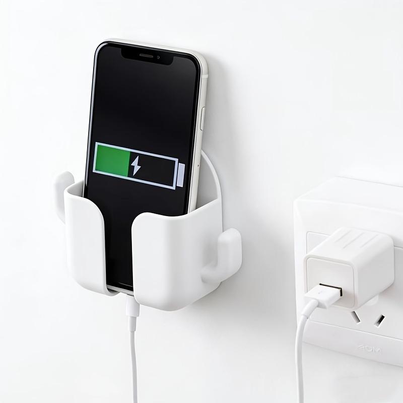 

2-Pack Drill-Free Adhesive Wall Mounts, White Plastic Stylish Storage for Phones & More белый