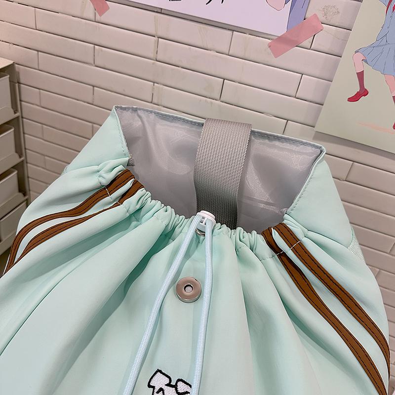 College Style Backpack Women's Outdoor Sports Lightweight Drawstring Schoolbag Large Capacity Backpack