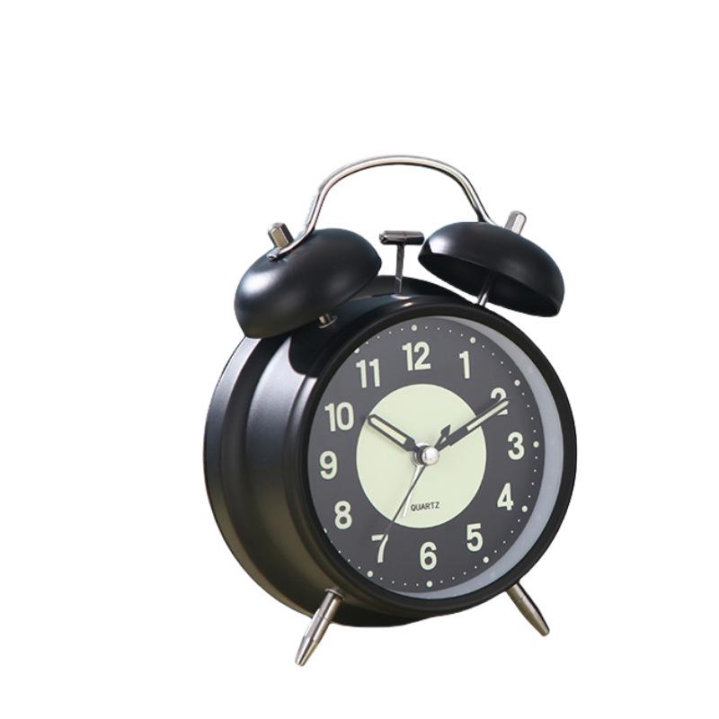 3" 4" Luminous Silent Metal Alarm Clock with Loud Ringtone - Bedside/Desk Use
