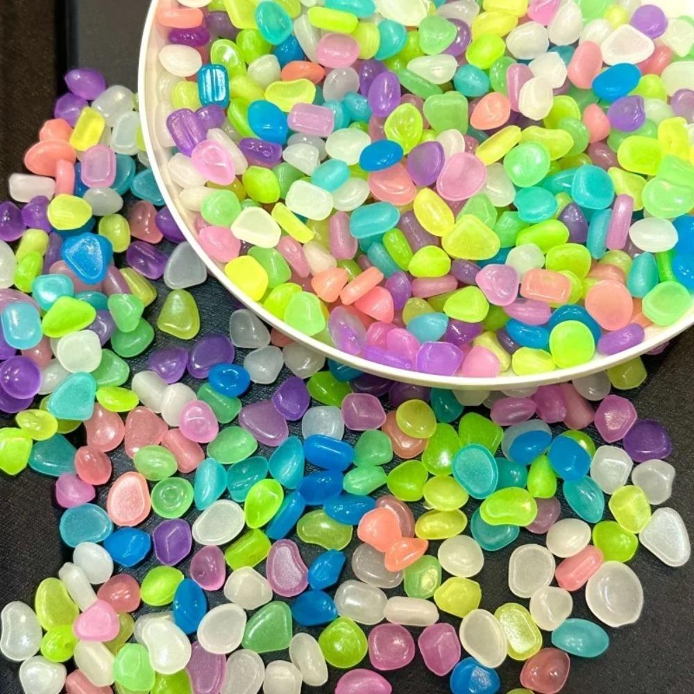 Leuchtsteine Leuchten im Dunkeln Kieselsteine Steine Fluoreszierende Steine für Aquarium Aquarien Wasserlandschaft Heimdeko 1cm