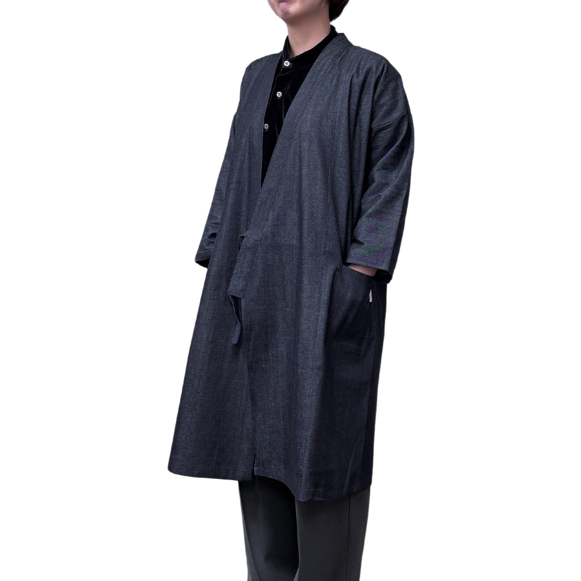 

Momoten Denim Made in Denim Samue Long One Size Fits No Buttons [momoten] Coat, Japan, Women s Coat, Most,