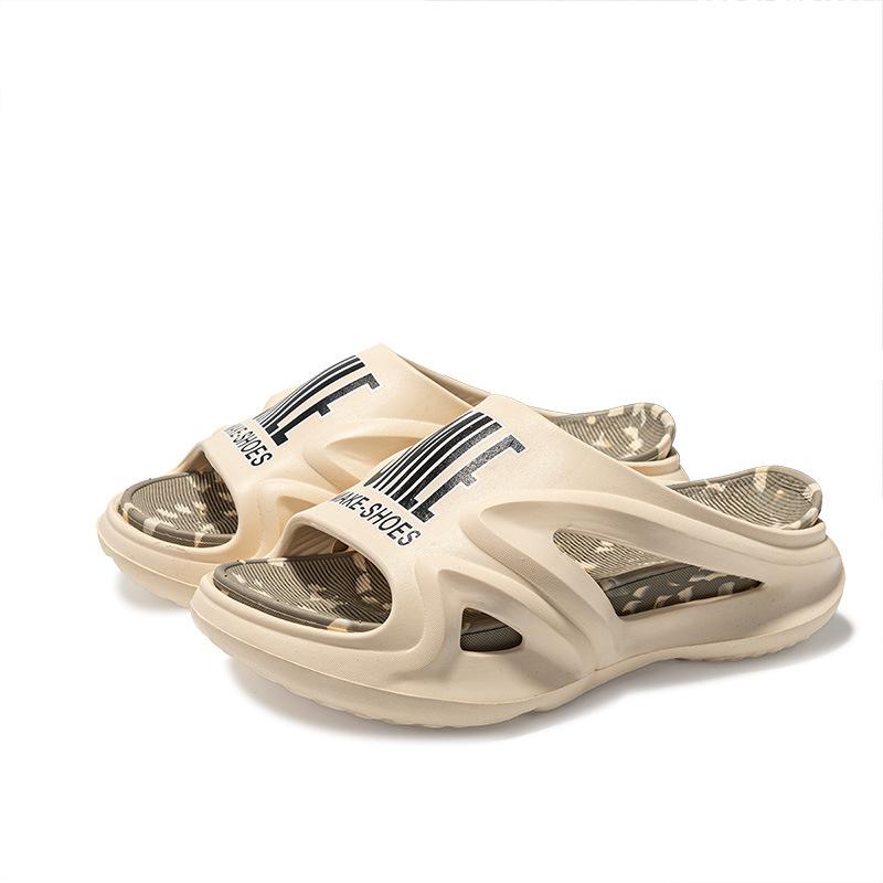 

Однословные тапочки мужские летние для улицы 2025 новые толстоподошвенные домашние нескользящие и дезодорирующие прохладные тапочки для пары 44-45