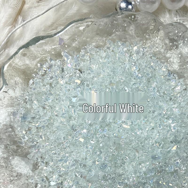 Handmade Iridescent Crushed Stone Nail Art Decorations