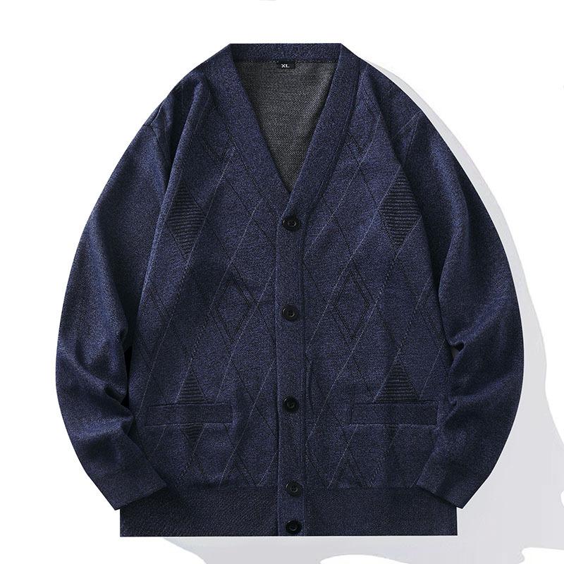 Men S V Neck Loose Knit Cardigan Sweater For Middle Aged Dad