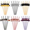 Spooky Halloween Witch And Skull Straws 24pcs Pack