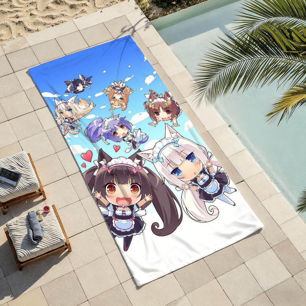 Anime N-Nekopara Towel Drying Bath Towel Applicable To Light Swimming Camping Yoga Beach Out