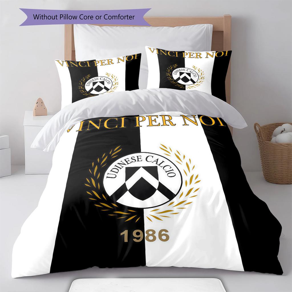 Udinese Calcio Bedding Quilt Set Quilt Cover Pillowcase Home Decoration Birthday Gift (1 * Duvet Cover + 2 * Pillowcase, Without Core)