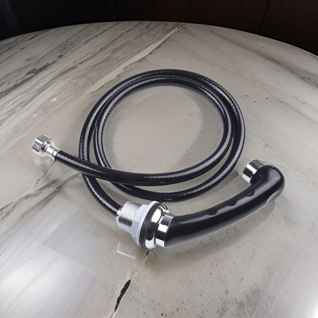 Black Shower Head & Hose Nozzle 15cm Anti-corrosion
