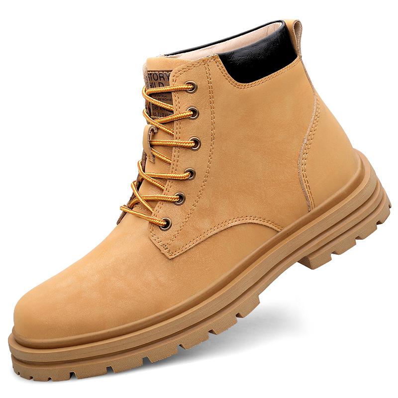 

Мужские кожаные ботинки модные зимние повседневные ботинки винтажные ручной работы мужские ботинки удобная мужская обувь 45 жёлтый