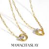 MamacitaSlay 316L Stainless Steel Mixed Color Circular Heart Necklace Waterproof 18K Gold Plated Jewelry Women's Cool Necklace