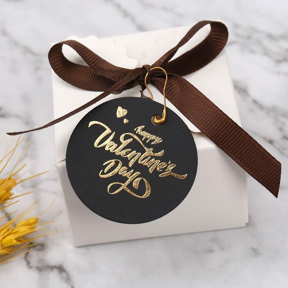 100pcs Heart Shaped Cards Valentine's Day Tags Hanging Decoration Red Cake Decor Tag DIY Gift Labels Happy Valentines Days