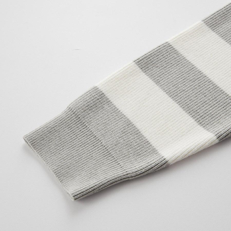 STCO Bold Stripe Open Collar Knit Gray (Oversized)_Sktva73Omg