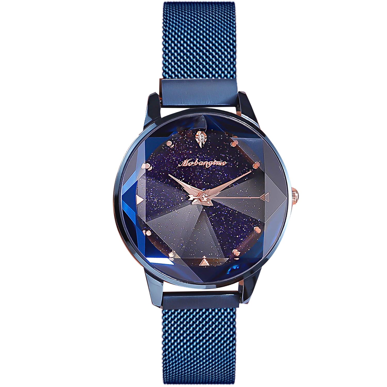 

RORIOS Popular Starry Sky Watch for Sparkly Quartz Analog Watch with Magnetic Mesh Christmas Gift for Navy Women, Strap, Her,