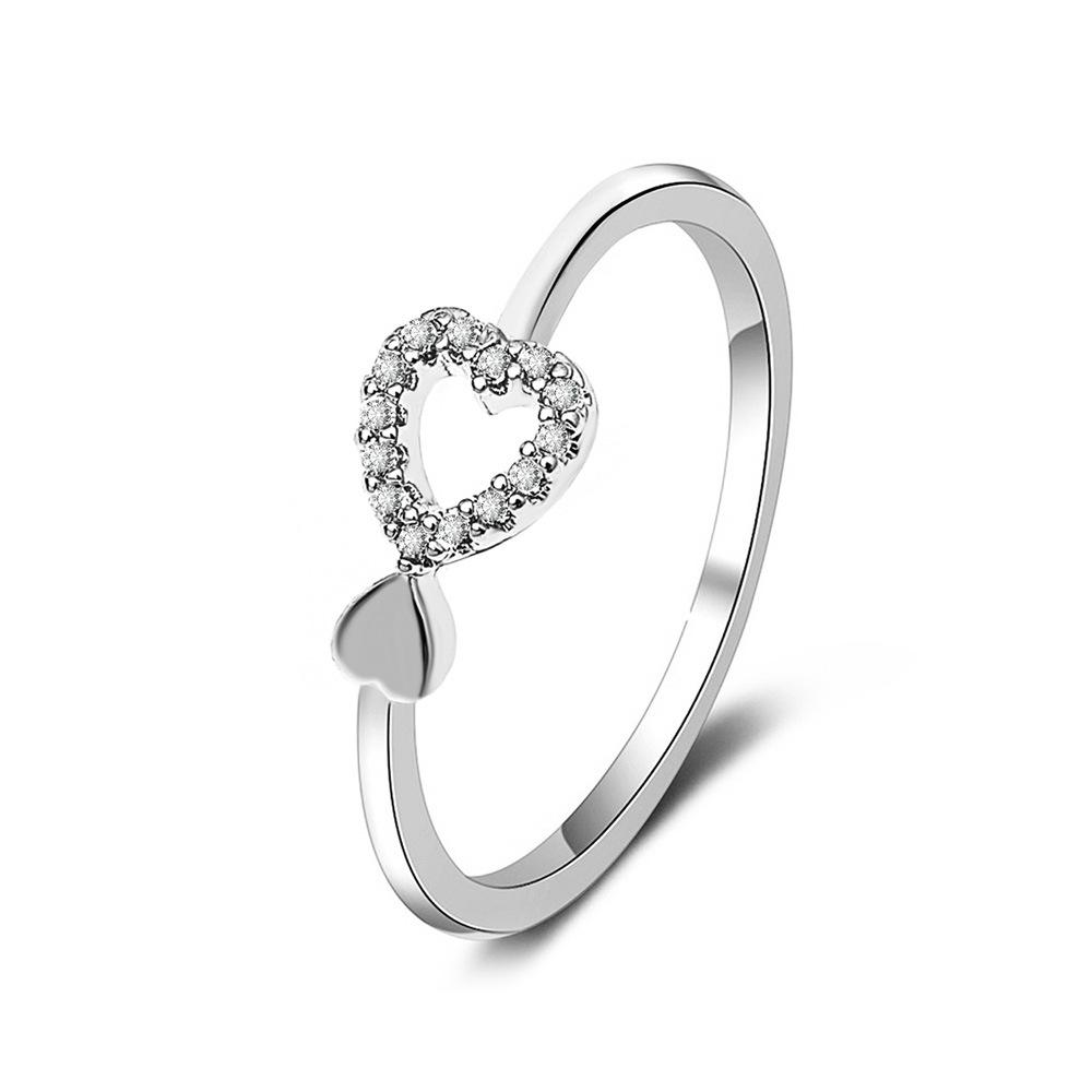 Trendy Diamond Butterfly Heart Open Ring - Unique Musical Note Design for Couples