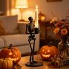 Xiaobudian Halloween Skeleton Candle Holder, Gothic Resin Hand And Standing Candlestick Holders for Table Mantel Decor