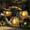 G40 Solar String Lights Outdoor 8Mode Solar Globe String Bulb Patio Hanging Lights Waterproof Garden Pergola Bistro Deck Decor