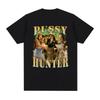 Pussy Hunter Vintage Funny Cat Hunting Graphic Oversized T-Shirt, Retro Streetwear Tee, Unisex Casual Top