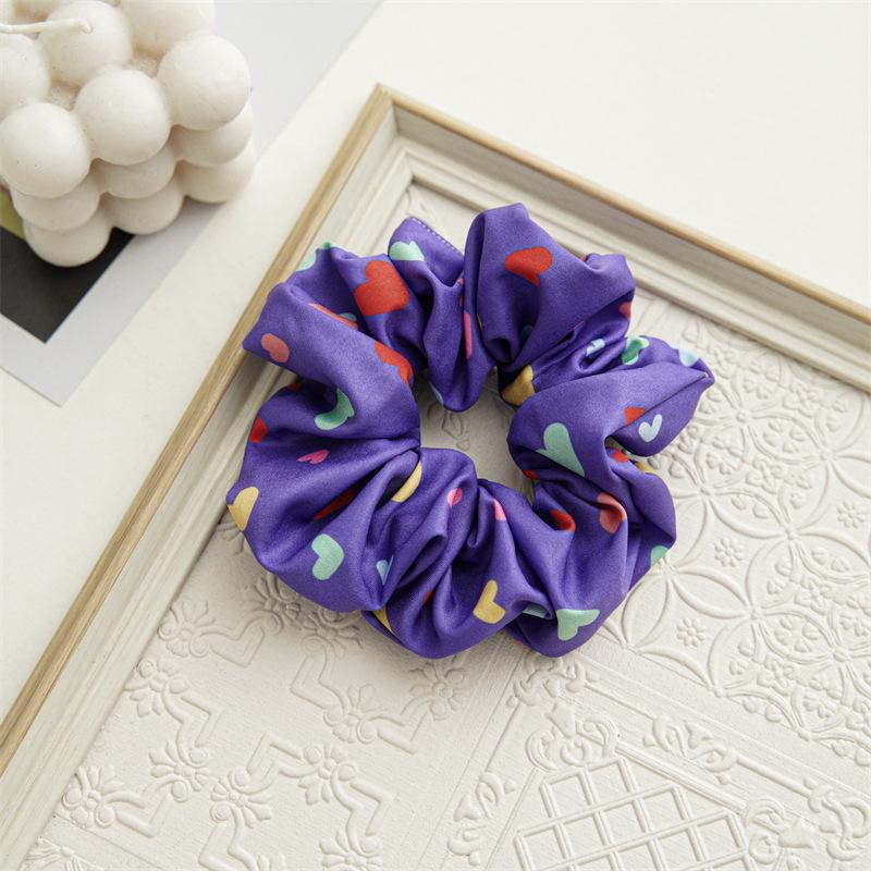 Tie Hair Rubber Band Blue Print Hair Ring Large Intestine Hair Ring Headgear Elastic Head Rope Satin Hair Ring Hair Accessories Braided Hair