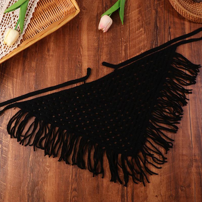 Neues Vintage Hohlstrick Dreieck Kopftuch für Damen Sommer Gestricktes Reise Stirnband Haartuch Foto Requisiten Mädchen Haar Accessoires