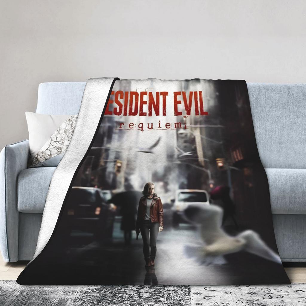 Super Soft Residents Evils 9  Throw Fashion Blanket Premium Flannel Fleece Lightweight Games Bed Fashion Blanket Warm Plush Bedspread All Se